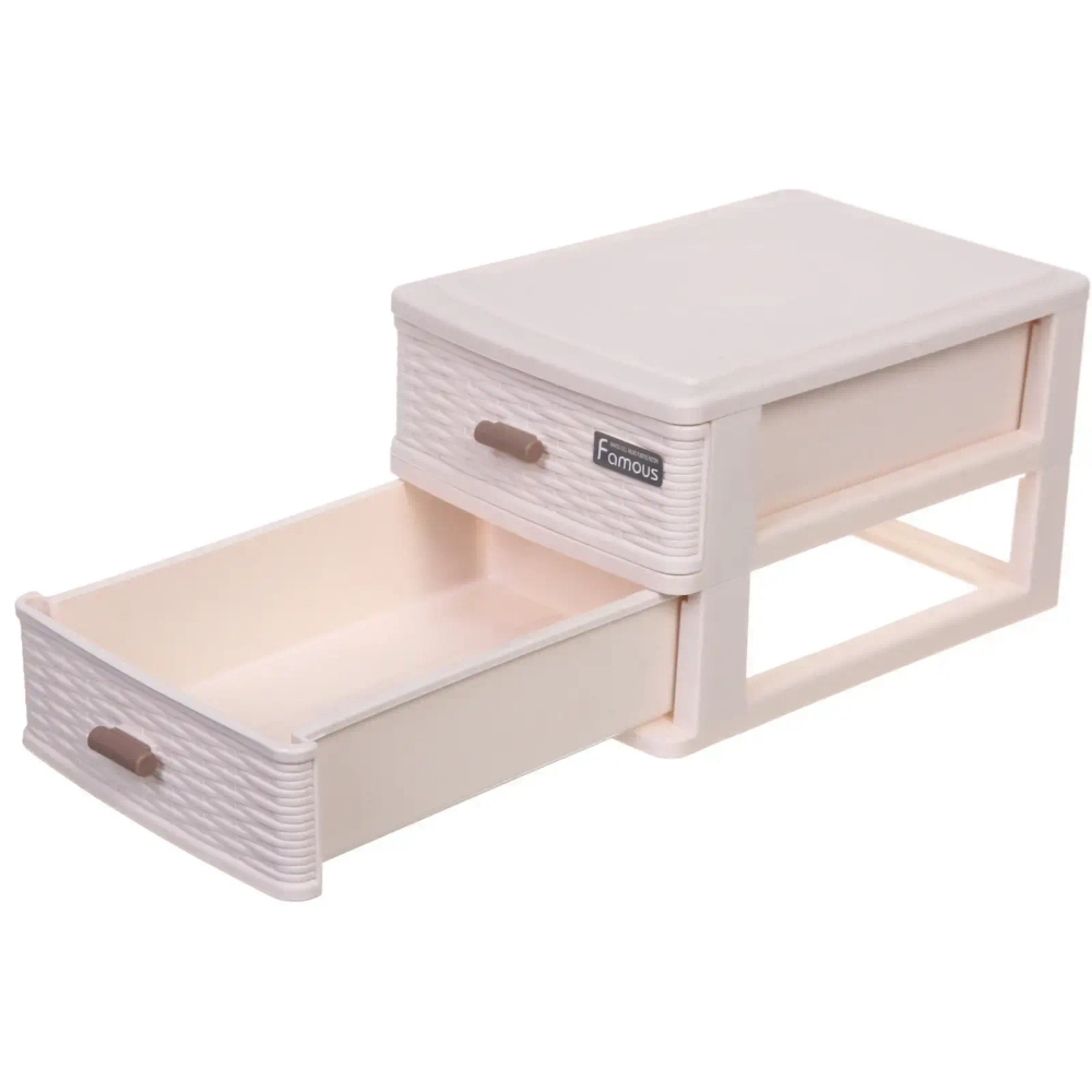 Комод малый для хранения «ПЭКТОН», два отделния, цвет бежевый, 21*15*17см (пакет)