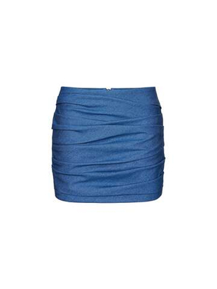 Юбка мини драпированная из денима