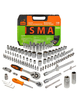 Набор инструментов 108пр.1/4''1/2''(6гр.)(4-32мм) ISMA ISMA-41082-5