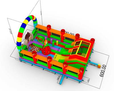 Коммерческий надувной батут «Страна Сафария 2» 10*6*6 м