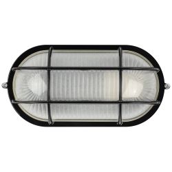 Светильник ЭРА НБП 04-60-002 Акватермо алюминий/стекло решетка IP54 E27 max 60Вт 212х105 овал черный