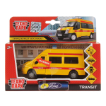 Модель ин. мет. "Ford Transit. Реанимация" 13см. звук-свет, дв., баг. коробка SB-13-02-A-WB (Технопарк)