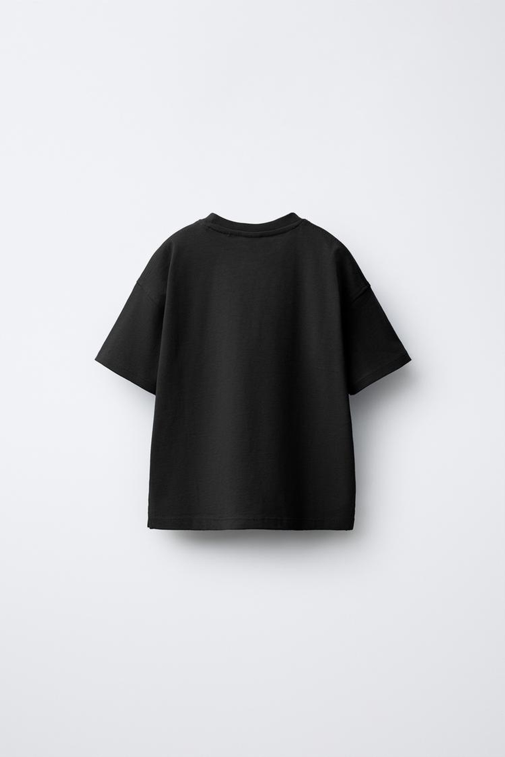 ZARA БАЗОВАЯ ФУТБОЛКА, ЧЕРНЫЙ