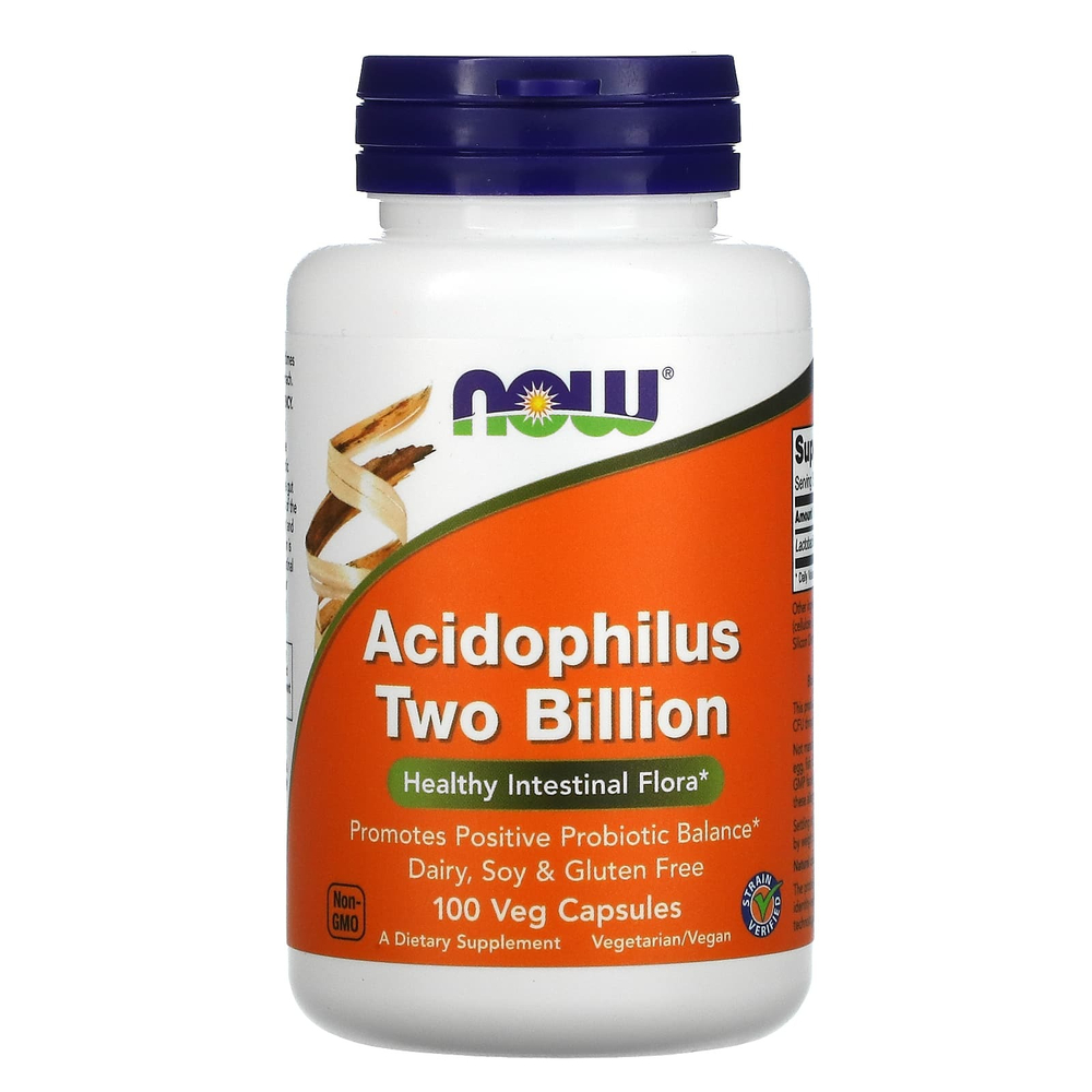 NOW Foods, ацидофильные бактерии, 2 млрд КОЕ, 100 растительных капсул