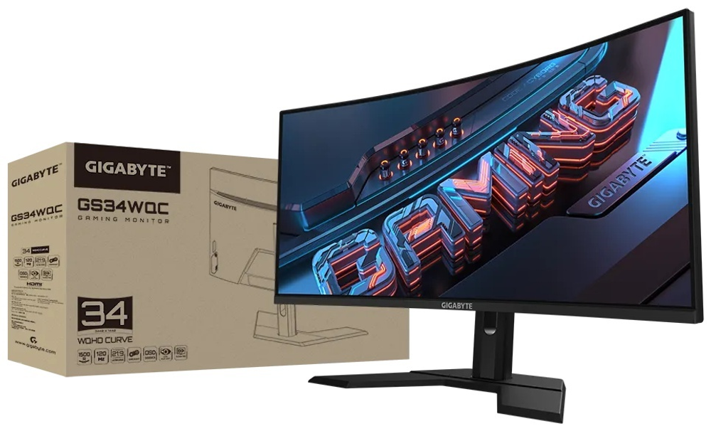 Монитор 34" GIGABYTE GS34WQC EK черный