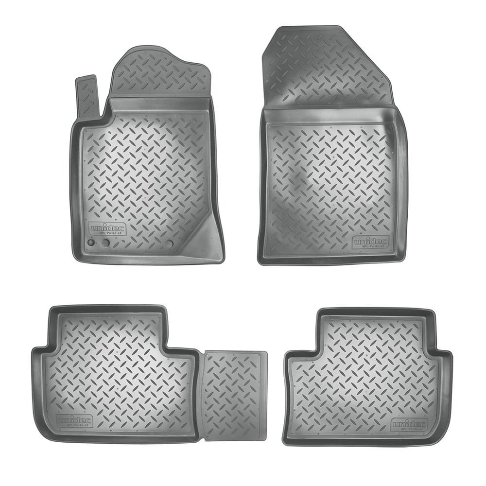 Ковры в салон Norplast/Unidec для Peugeot 407 (2004-)Полиуретан,Серый, арт.NPL-Po-64-47-G