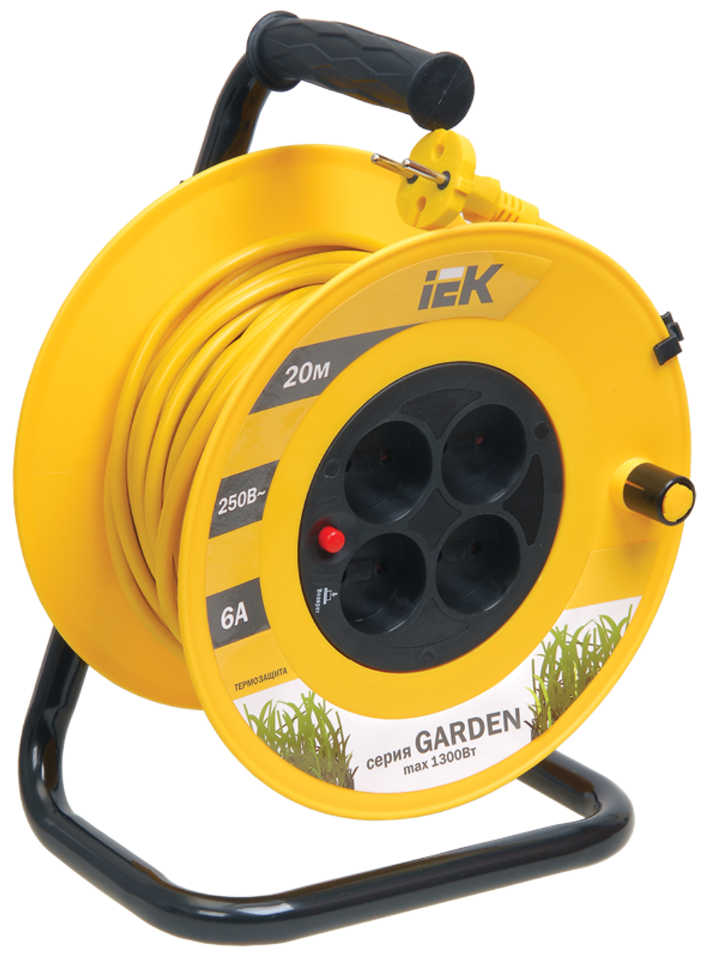 Катушка УК20 4 места без заземления с термозащитой 2х0,75мм2 "Garden" 20м IEK