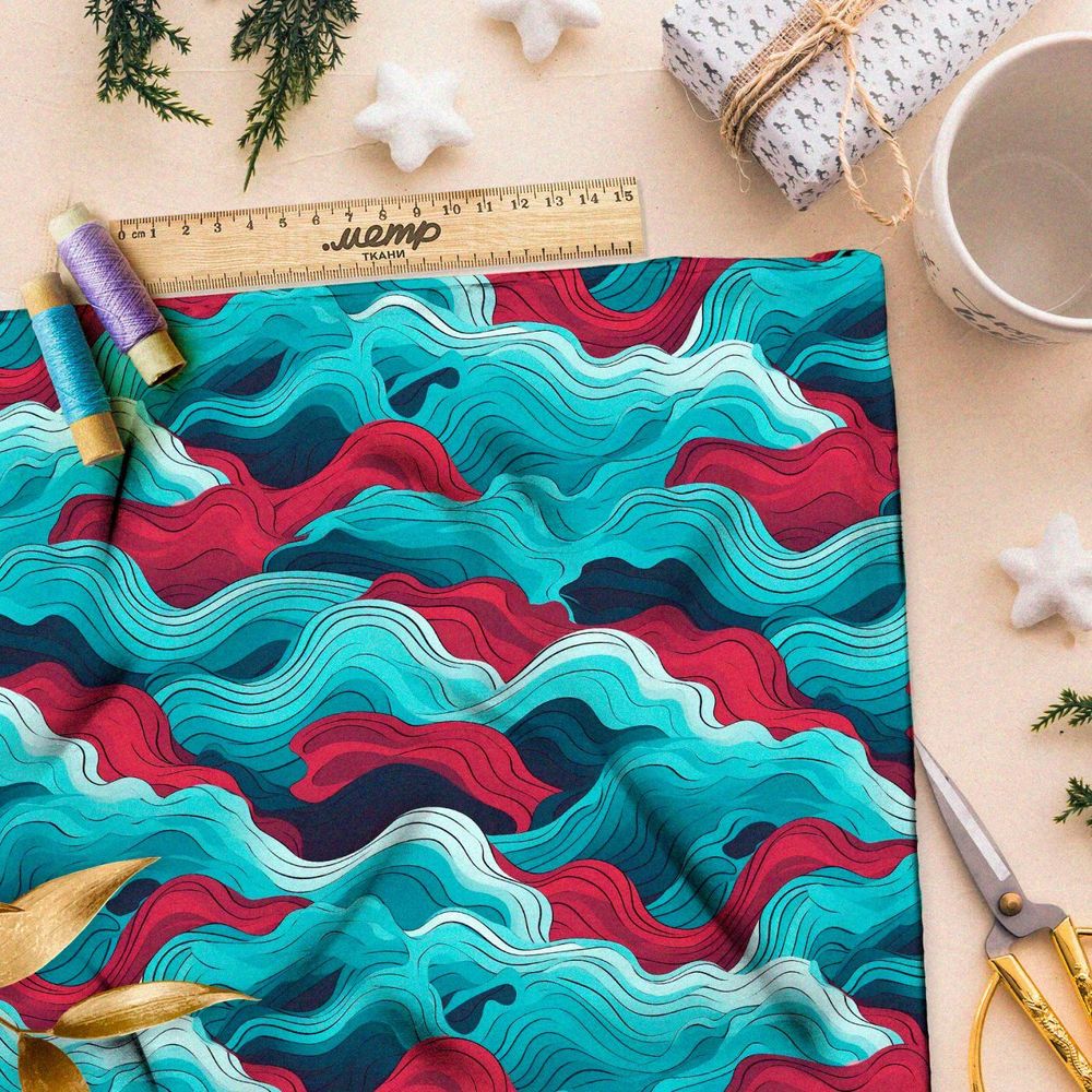 Ткань премиум шифон мелодия волны