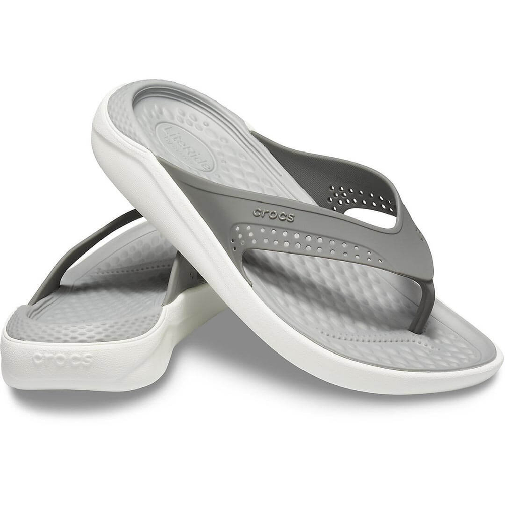 Шлепанцы Crocs LiteRide Flip Smoke Pearl White