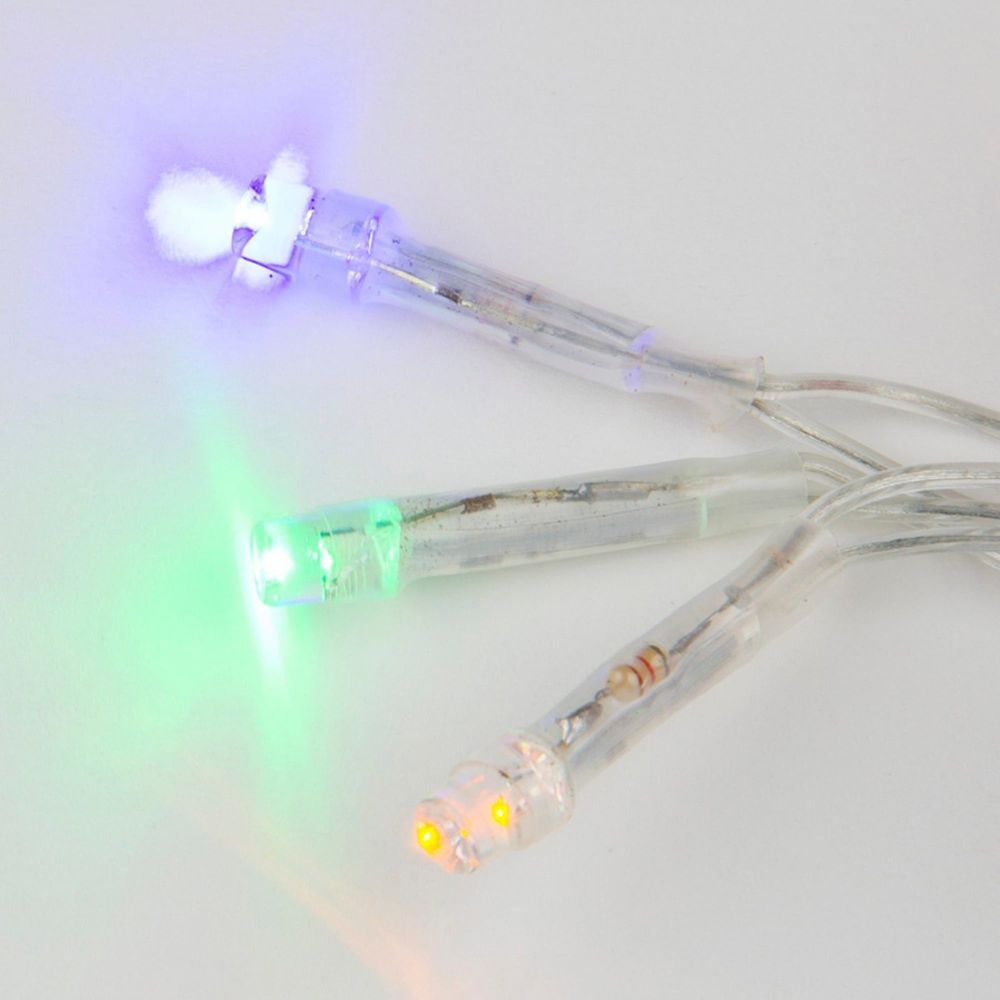 ULD-S2500-225-STK MULTI IP20 Гирлянда светодиодная. 25м. Соединяемая. 225 светодиодов. Разноцветный свет. Провод прозрачный. ТМ Uniel