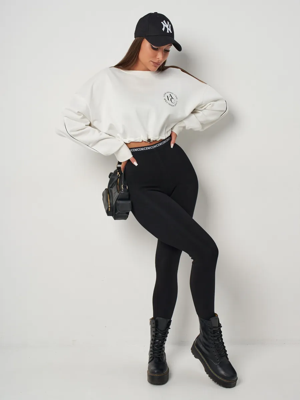 Леггинсы с мехом на резинке теплые бесшовные