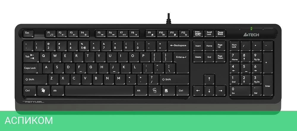 Клавиатура A4Tech Fstyler FK10 черный/серый