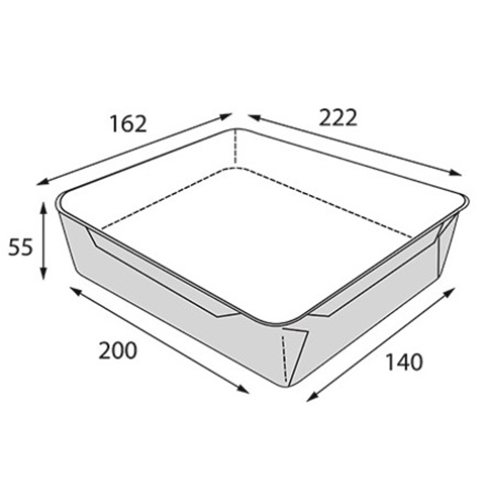 Дно OPSALAD БЕЛЫЙ без крышки 1000мл 222*162*55 (50шт)/300