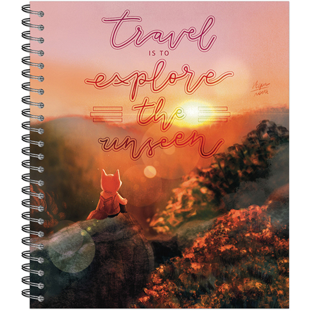 Тетрадь общая 48 листов на металлическом гребне "Лисёнок-Путешественник"