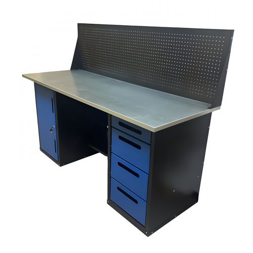 Great Wolf (GWT-V1800B1) Верстак инструментальный двухтумбовый, 4 ящика, тумба с дверью, экран, 1800x700