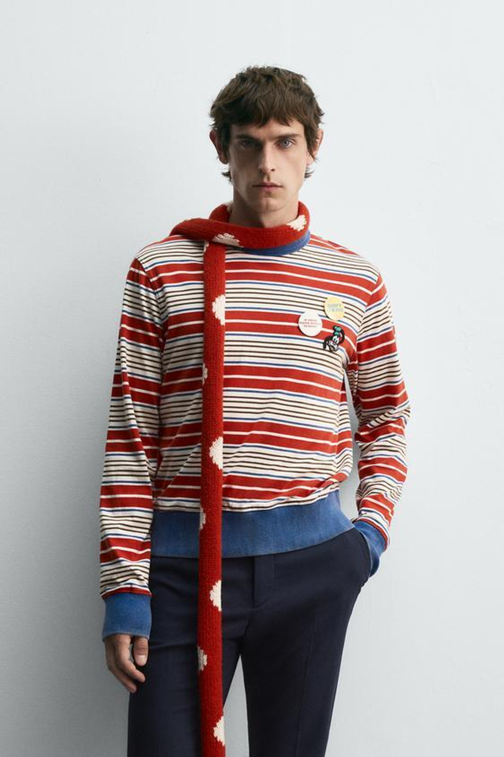 ZARA HARRY LAMBERT X DISNEY ФУТБОЛКА В ПОЛОСКУ, КРАСНЫЙ/ТЕМНО-СИНИЙ