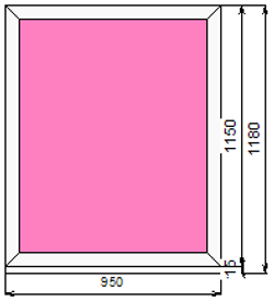 Пластиковое окно 1150 х 950 ТермА Эко с глухой створкой