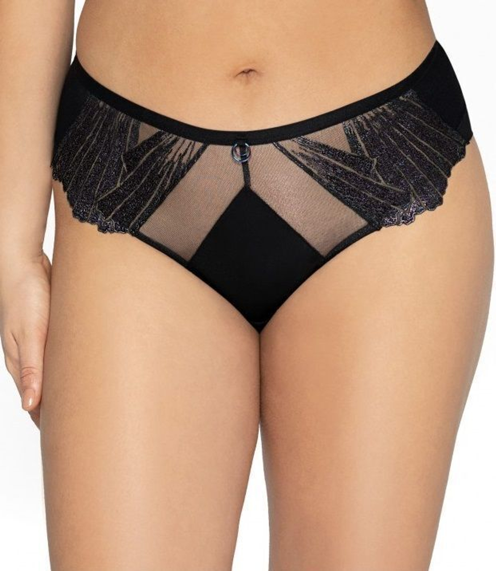 Трусики-слипы с блестящими элементами (Размер: L) (Цвет: черный)