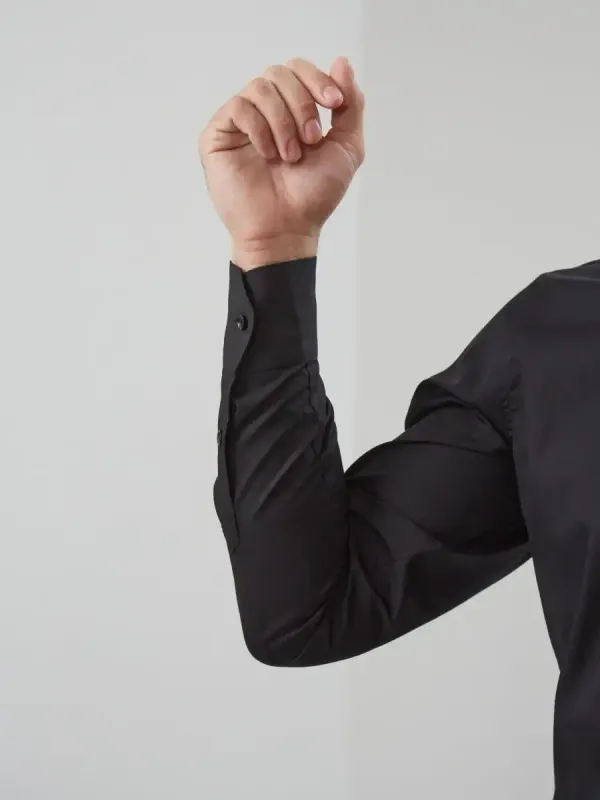 Рубашка приталенная SLIM FIT с длинным рукавом, черная