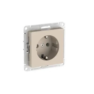 ATLASDESIGN РОЗЕТКА с заземлением без шторок, 16А, мех., быстрозажим. клем., ПЕСОЧНЫЙ