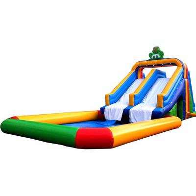 Надувной водный батут с бассейном «Весёлый спуск», 13,5*5*5 м