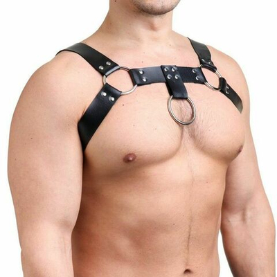 Черная мужская портупея «Оки-Чпоки» с ремнями (Размер: S-M) (Цвет: черный)