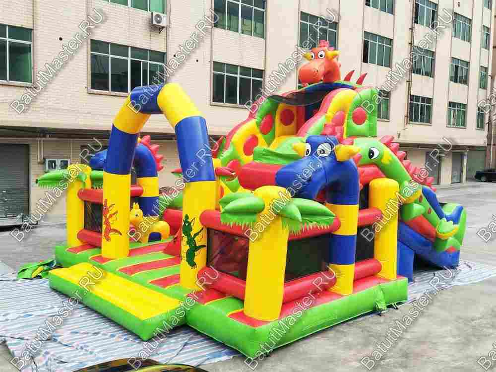 Большая надувная горка "Три дракона" 11*8*8 м