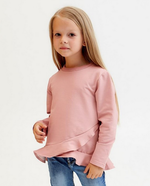 Свитшот для/дев. с воланом KAFTAN "Basic line", р.122-128, розовый