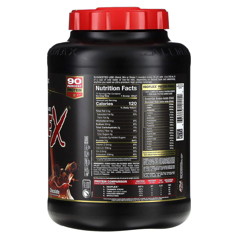 ALLMAX, ISOFLEX®, чистый изолят сывороточного протеина, шоколад, 2,27 кг (5 фунтов)