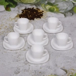 Кофейный набор 12 предметов «White magic» (6кружек 85мл+6блюдец) Мягкий квадрат