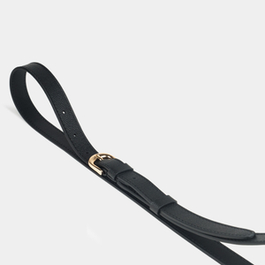 Ремень женский из натуральной кожи Safiano черного цвета ширина 20мм