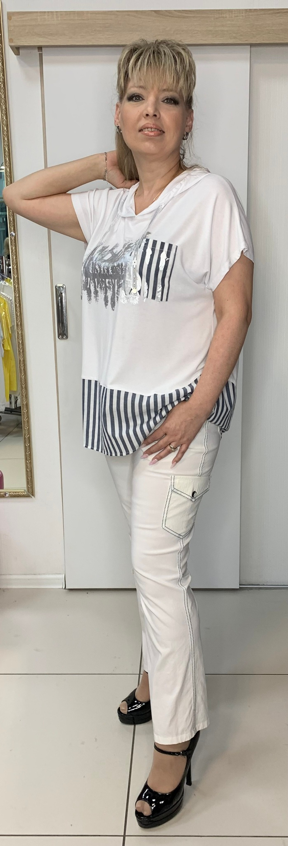 Белые немецкие летние брюки