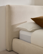 Blok Кровать бежевая со съемными чехлами для матраса 160 х 200 см