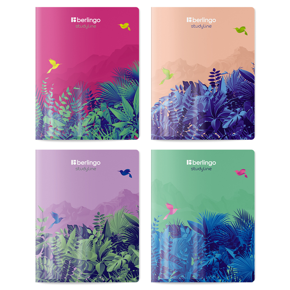 Тетрадь 48л., A5, клетка Berlingo "Flower Art", 80г/м2, софт-тач, ассорти CBs_48S20