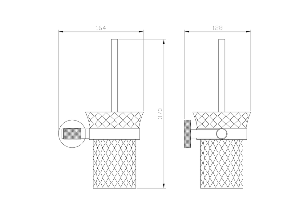 Туалетный ершик в комплекте WONZON & WOGHAND MAJESTIC, Черный/Золото (WW-9229)