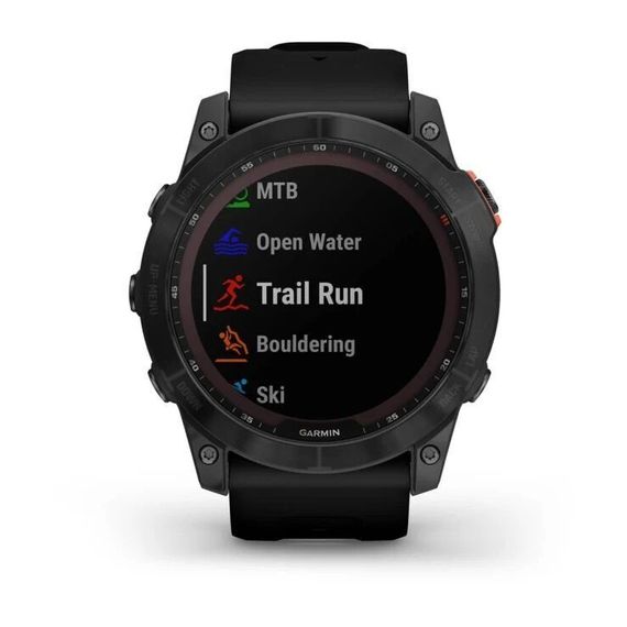 Умные часы Garmin Fenix 7x Solar черный с черным силиконовым ремешком
