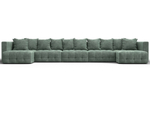 Диван П-образный Лига-052 НПБ МегаЛонг, BRUT 08 ВЕЛЮР зеленый