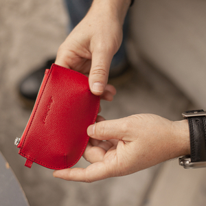 Ключница-кошелек Chatelain из кожи сафьяно, красного цвета