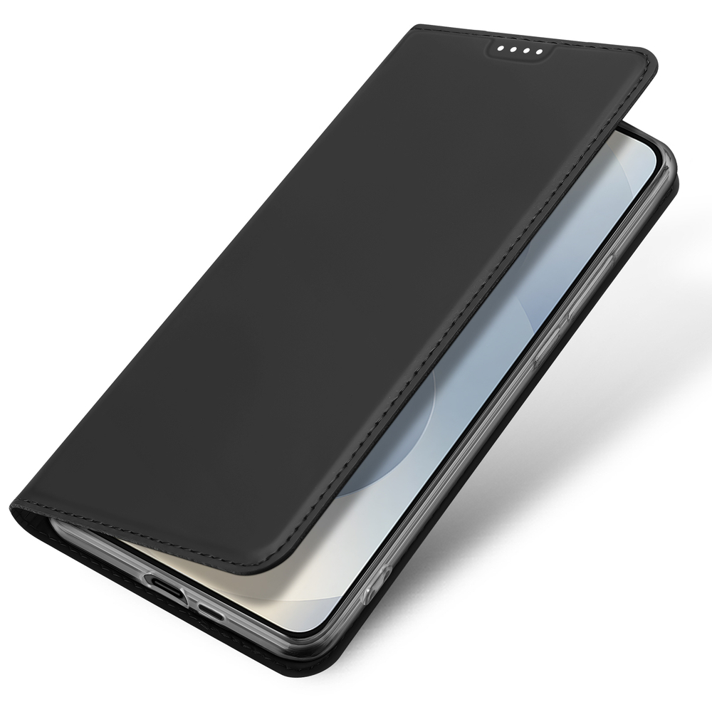 Чехол книжка из PU кожи черного цвета от Dux Ducis для смартфона Samsung Galaxy S25 Edge, серия Skin Pro Series Case