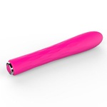 Металлический вибратор CiCi с силиконовой насадкой - 16,5 см. (Цвет: розовый)