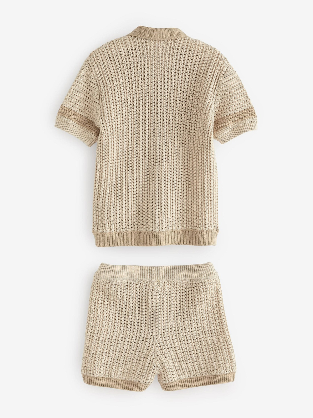 Кардиган вязаный с коротким рукавом и шорты вязаные в комплекте для мальчика Next 151-373, Бежевый