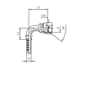 Фитинг DN 12 JIC (Г) 3/4 (90)
