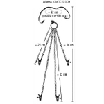 Тяжелая цепь на соски и половые губы Sextreme (Цвет: серебряный с черным)