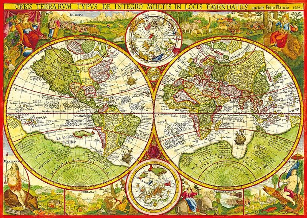 Пазл 1000эл. &quot;Карта мира Планциуса. 1594&quot; (Степ пазл)