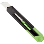Нож канцелярский 18мм Альфа, push-lock, зелёный