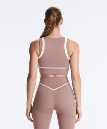 Oysho Топ Compressive, темно-сиреневый