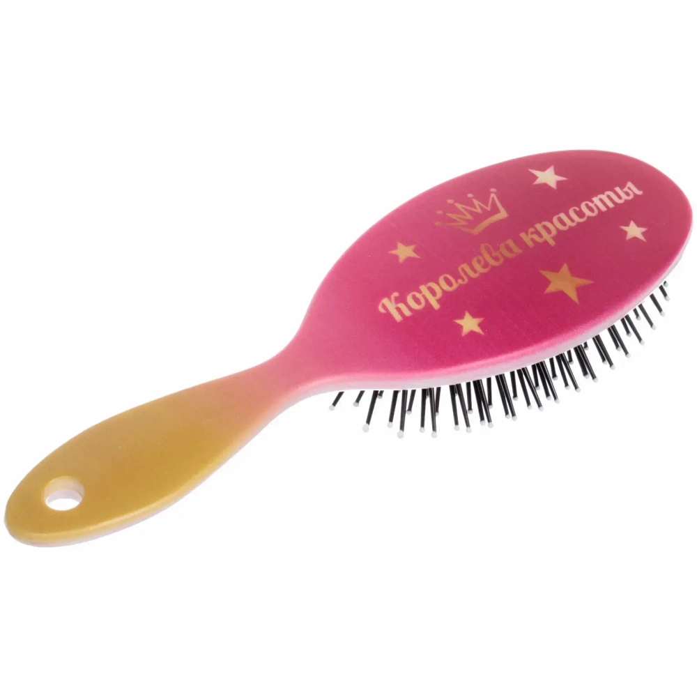 Расческа массажная «Mademoiselle - Королева Красоты», овал, цвет микс, 23,5 см
