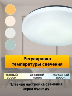 Люстра потолочная светодиодная с пультом. Светильник для спальни, зала, гостиной, детской комнаты. SkyTop 72W (38cm)