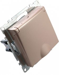 Розетка с заземлением и со шторкой, без рамки с крышкой Stekker Катрин 39594