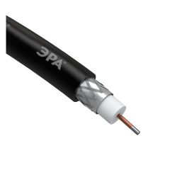 ЭРА Кабель коаксиальный RG-6U, 75 Ом, CCS/(оплётка Al 64%), PE, цвет чёрный, бухта 100 м, SIMPLE | 